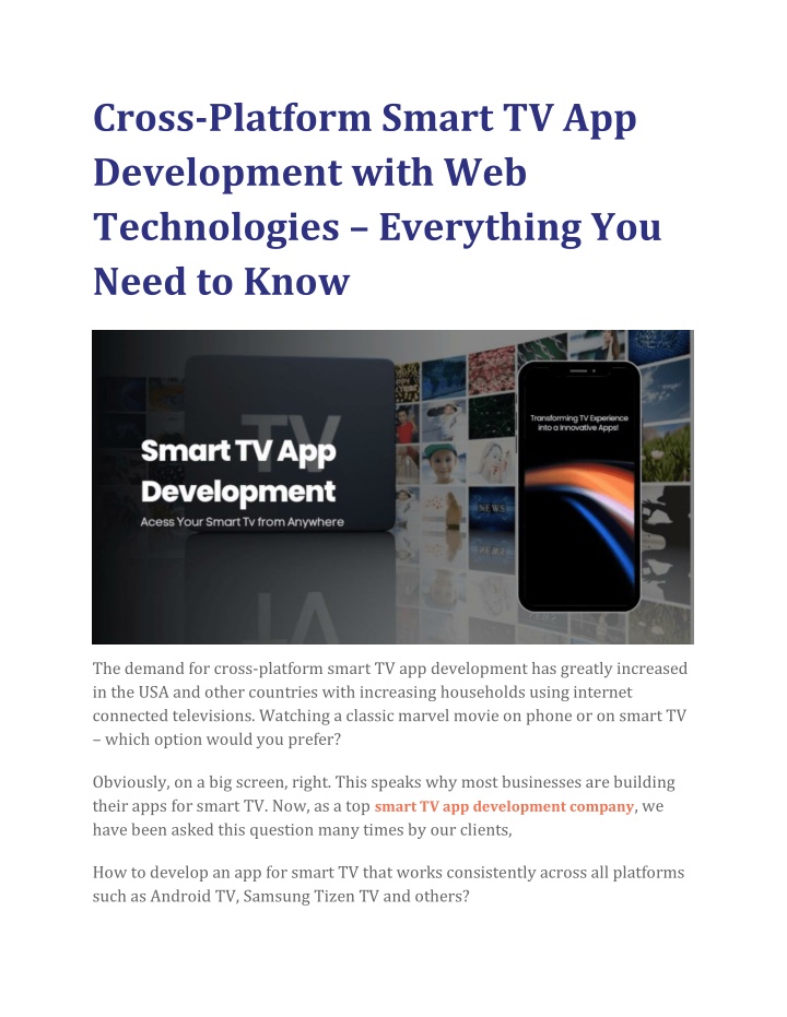 cross platform smart tv app development with