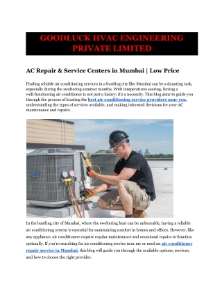 _ AC Repair & Service Centers in Mumbai _ Low Price