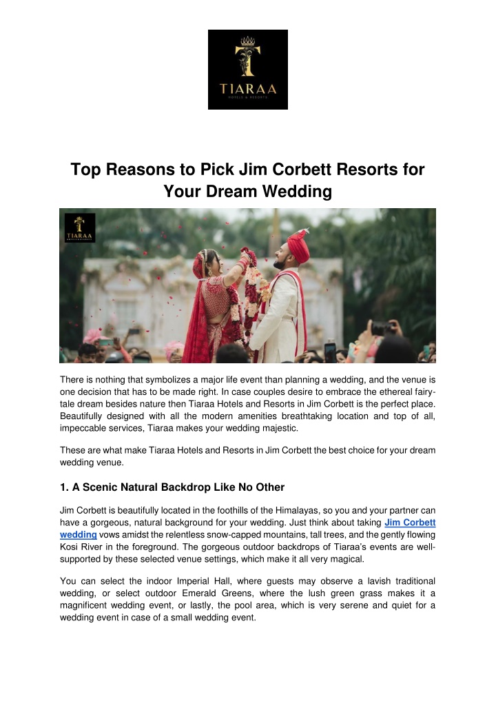 top reasons to pick jim corbett resorts for your