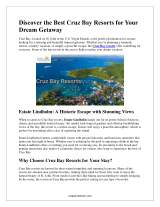 Discover the Best Cruz Bay Resorts for Your Dream Getaway