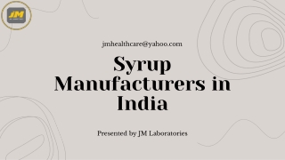 Top Syrup Manufacturers in India – JM Laboratories