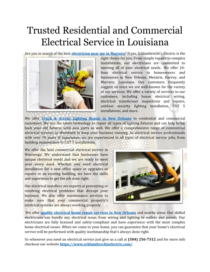 trusted residential and commercial electrical