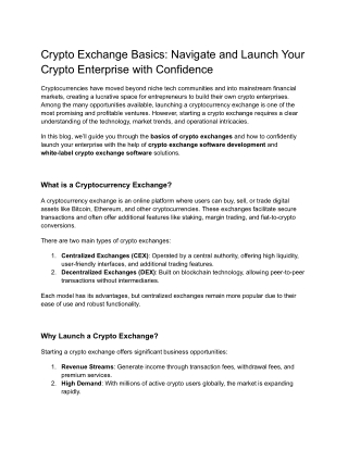 crypto exchange basics navigate and launch your