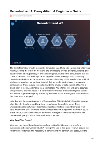 Decentralized AI Demystified A Beginners Guide