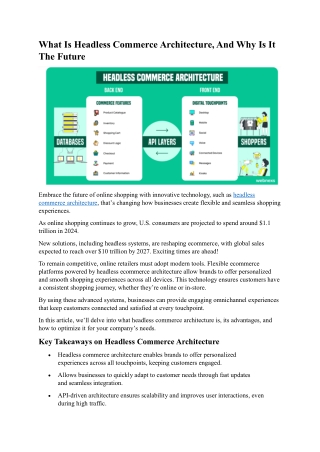 What Is Headless Commerce Architecture