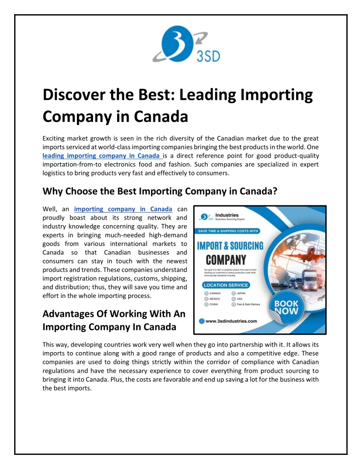 discover the best leading importing company