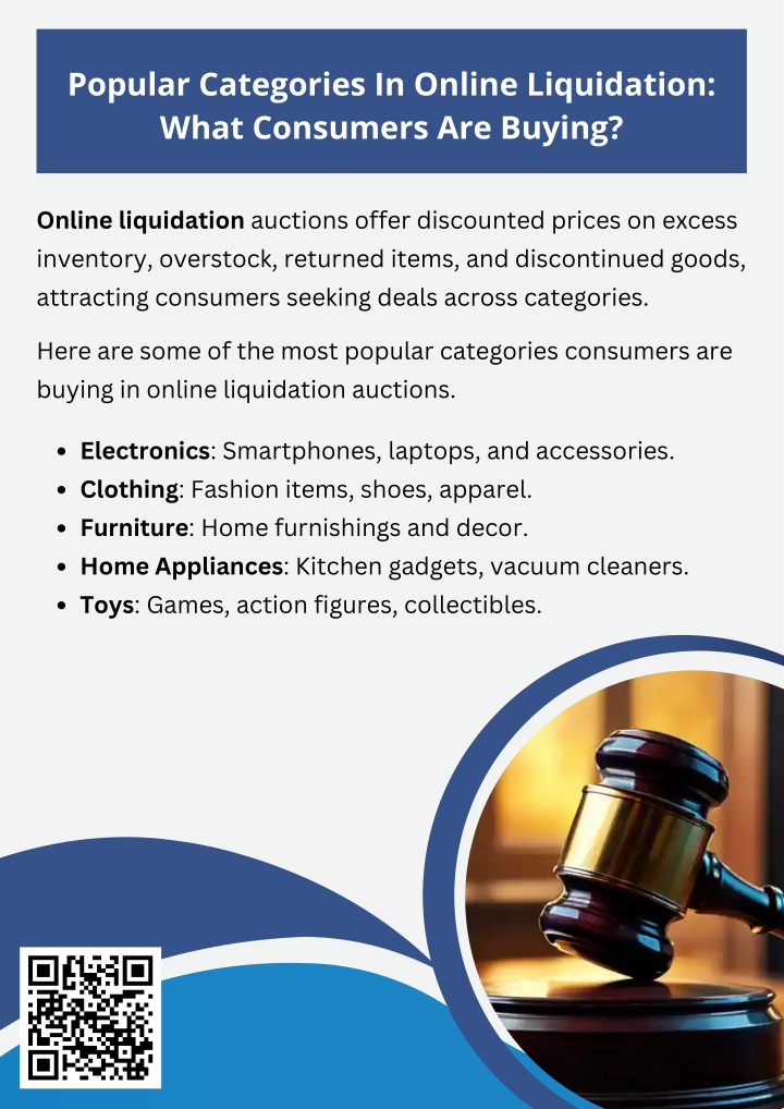 popular categories in online liquidation what