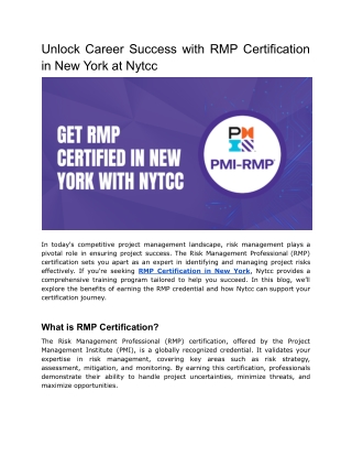 unlock career success with rmp certification