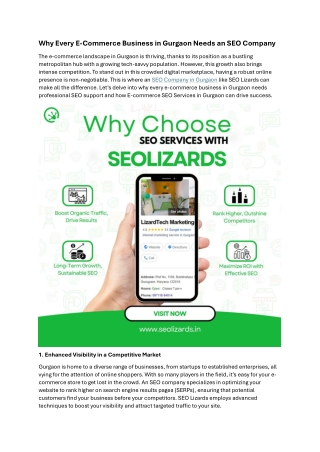 Why Every E-Commerce Business in Gurgaon Needs an SEO Company