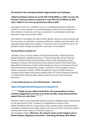 Isoamylene Market