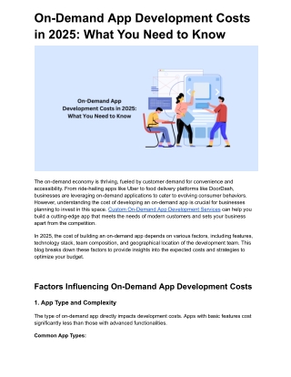 On-Demand App Development Costs in 2025: What You Need to Know