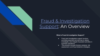fraud investigation support an overview