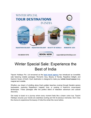 Winter Special Sale - Experience the Best of India