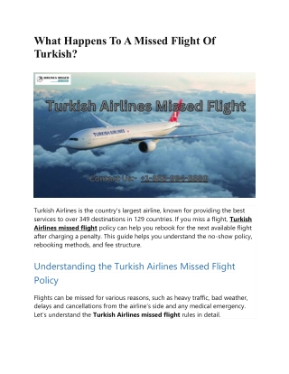 What Happens To A Missed Flight Of Turkish
