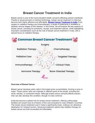 Breast Cancer Treatment in India