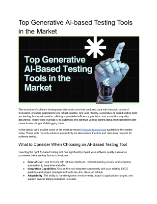 top generative ai based testing tools