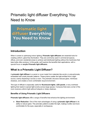 prismatic light diffuser everything you need