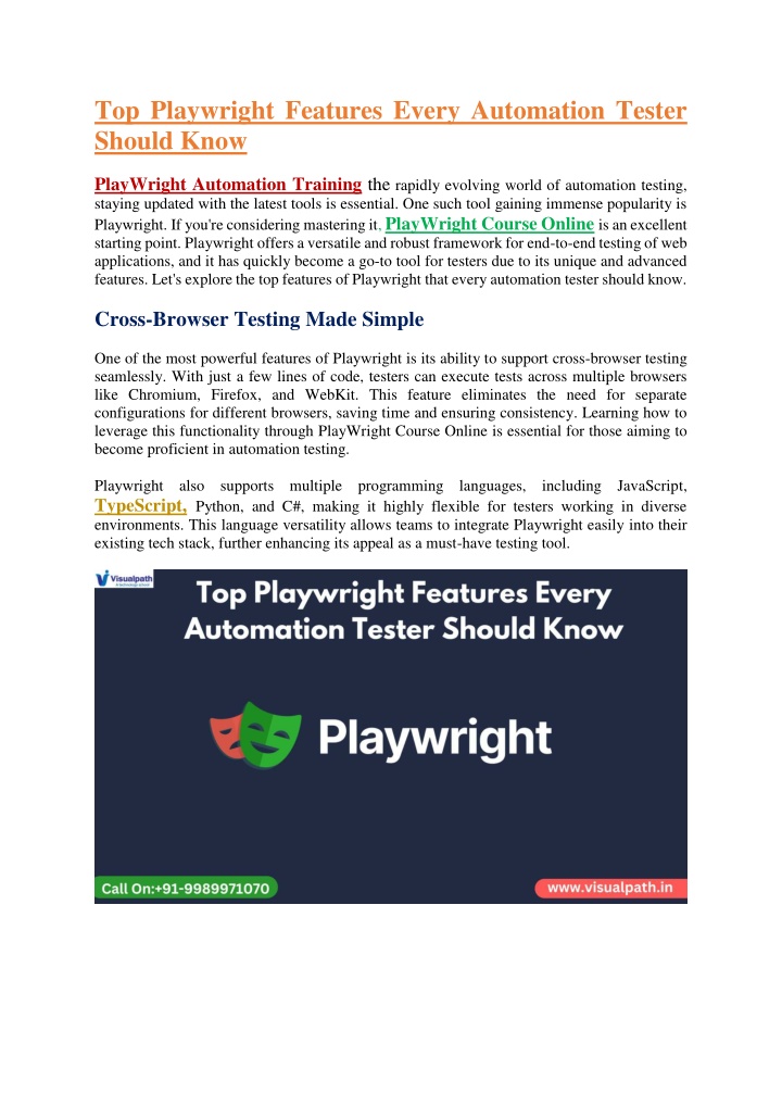 top playwright features every automation tester