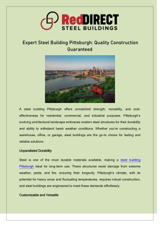 expert steel building pittsburgh quality
