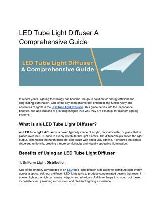LED Tube Light Diffuser