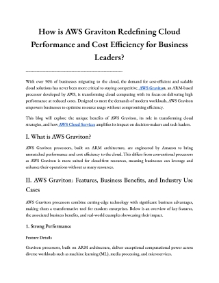 How is AWS Graviton Redefining Cloud Performance and Cost Efficiency for Business Leaders.