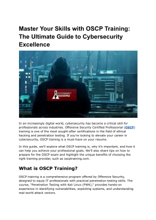 master your skills with oscp training