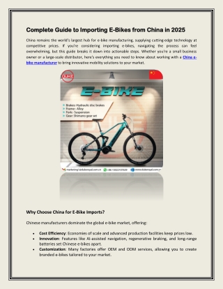 Complete Guide to Importing E-Bikes from China in 2025