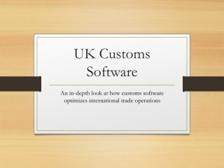 UK Customs Software