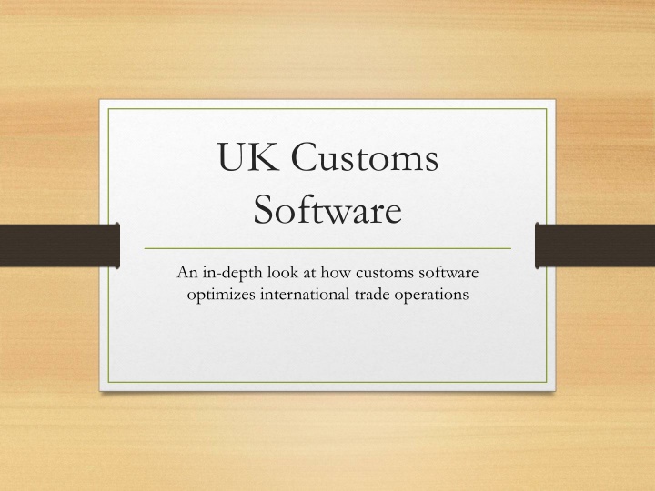 uk customs software