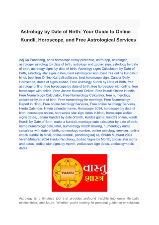 Astrology by Date of Birth_ Your Guide to Online Kundli, Horoscope, and Free Astrological Services