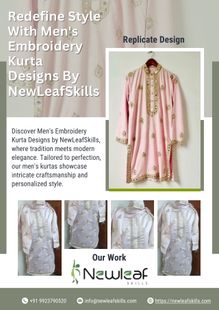 Redefine Style With Men's Embroidery Kurta  Designs By NewLeafSkills