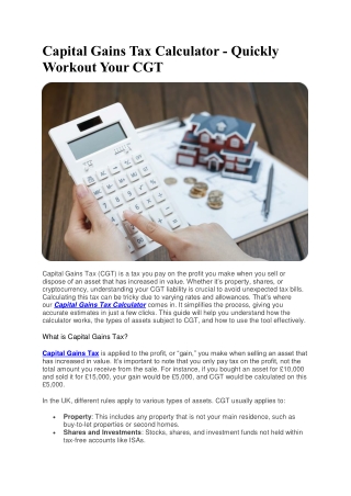 capital gains tax calculator quickly workout your