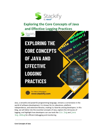 Exploring the Core Concepts of Java and Effective Logging Practices.docx