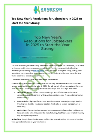 Top New Year’s Resolutions for Jobseekers in 2025 to Start the Year Strong!