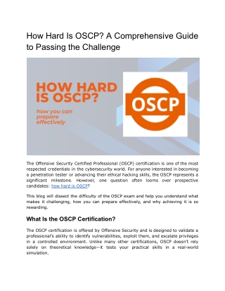 how hard is oscp a comprehensive guide to passing