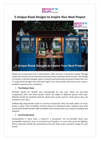 5 Unique Kiosk Designs to Inspire Your Next Project
