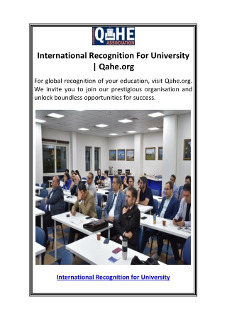 international recognition for university qahe org