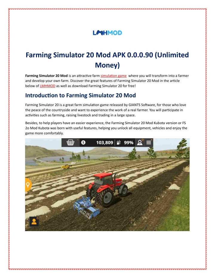 PPT Farming Simulator 20 Mod APK 0 0 0 90 (Unlimited Money