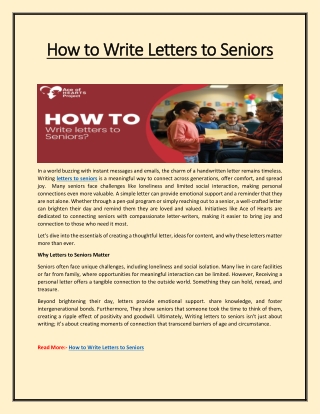 how to write letters to seniors how to write