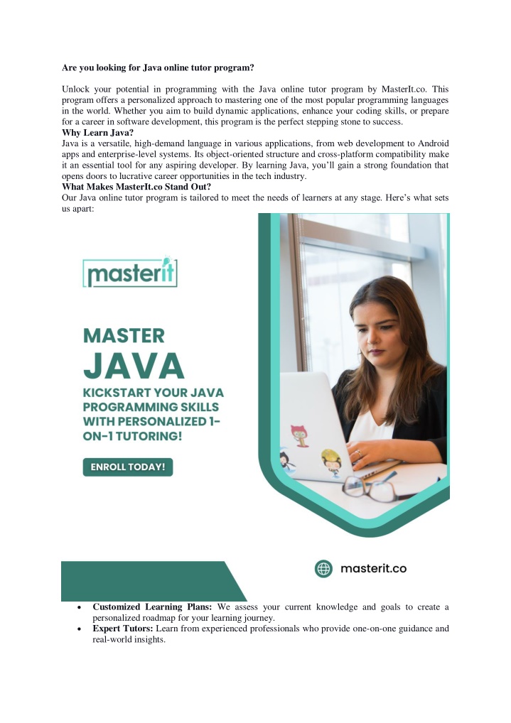 are you looking for java online tutor program