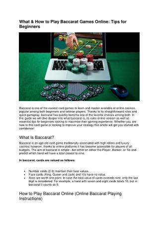 what how to play baccarat games online tips