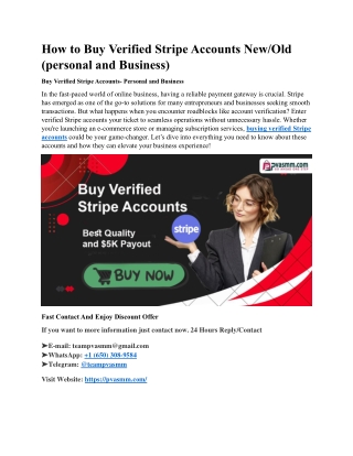 How to Buy Verified Stripe Accounts New Old (personal and Business)