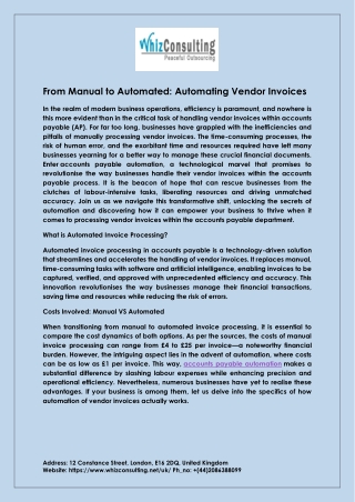 From Manual to Automated- Automating Vendor Invoices
