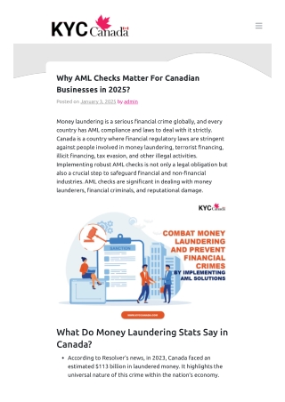 Why AML Checks Matter For Canadian Businesses in 2025