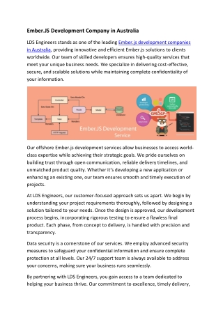 Ember.JS Development Company in Australia