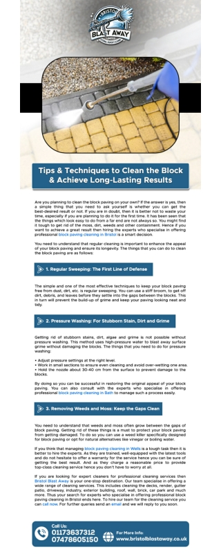 Tips & Techniques to Clean the Block & Achieve Long-Lasting Results