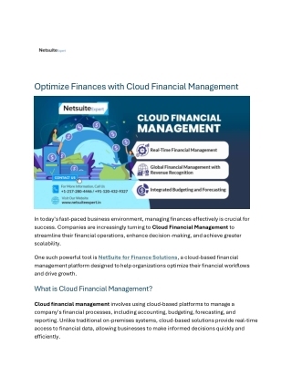 Optimize Finances with Cloud Financial Management