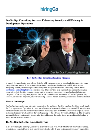 devsecops consulting services enhancing security