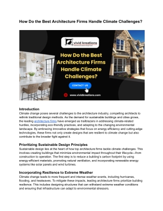 How Do the Best Architecture Firms Handle Climate Challenges_