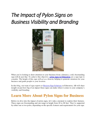 The Impact of Pylon Signs on Business Visibility and Branding